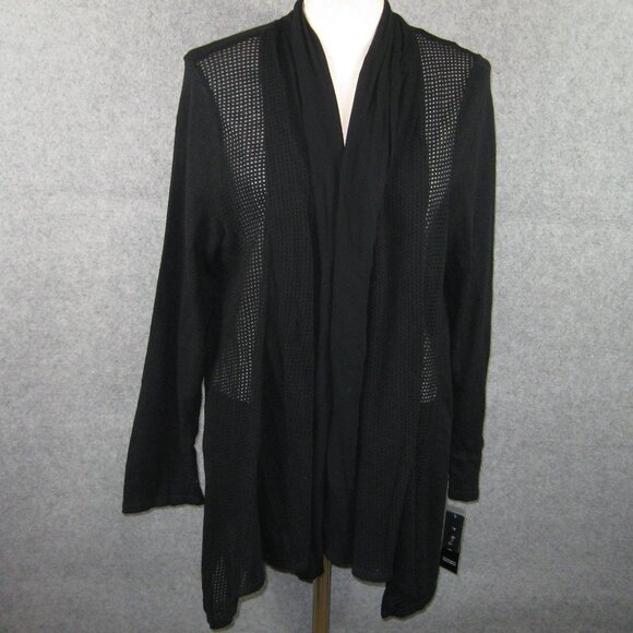Style & Co Open Cardigan 1X Black NWT - Picture 1 of 5
